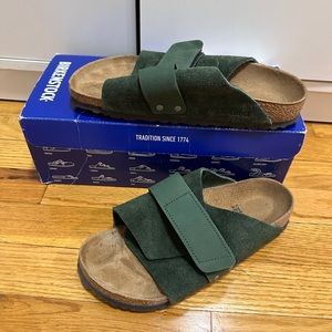 Birkenstock Kyoto Suede Leather Green Sandals
